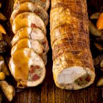 Demi-chapon farci raisins cidre