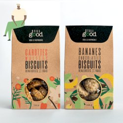 Duo de biscuits Carottes Maltées et Bananes Chocolatées