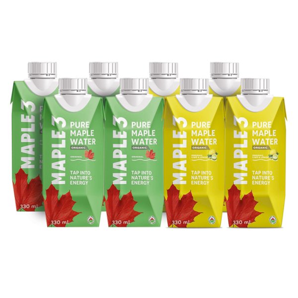 eau d'érable mix lime-citron/original 8x330ml, maple 3 , maple 3 | maturin.ca, maturin, épicerie en ligne, commande en ligne, livraison à domicile, alimentation, producteur, quebec, canada